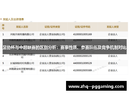 足协杯与中超联赛的区别分析：赛事性质、参赛队伍及竞争机制对比