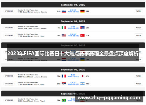 2023年FIFA国际比赛日十大焦点赛事赛程全景盘点深度解析 2023年FIFA国际比赛日十大焦点赛事赛程全景盘点深度解析